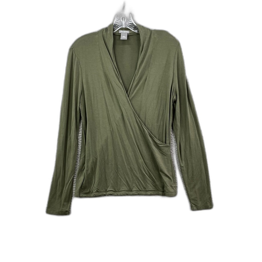 Ann Taylor Blouse Top Womens Medium Wrap Front Surplice Neck Minimalist Grunge